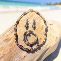 Handcrafted Purple Aloha Jewelry Set – Necklace Bracelet & Earrings