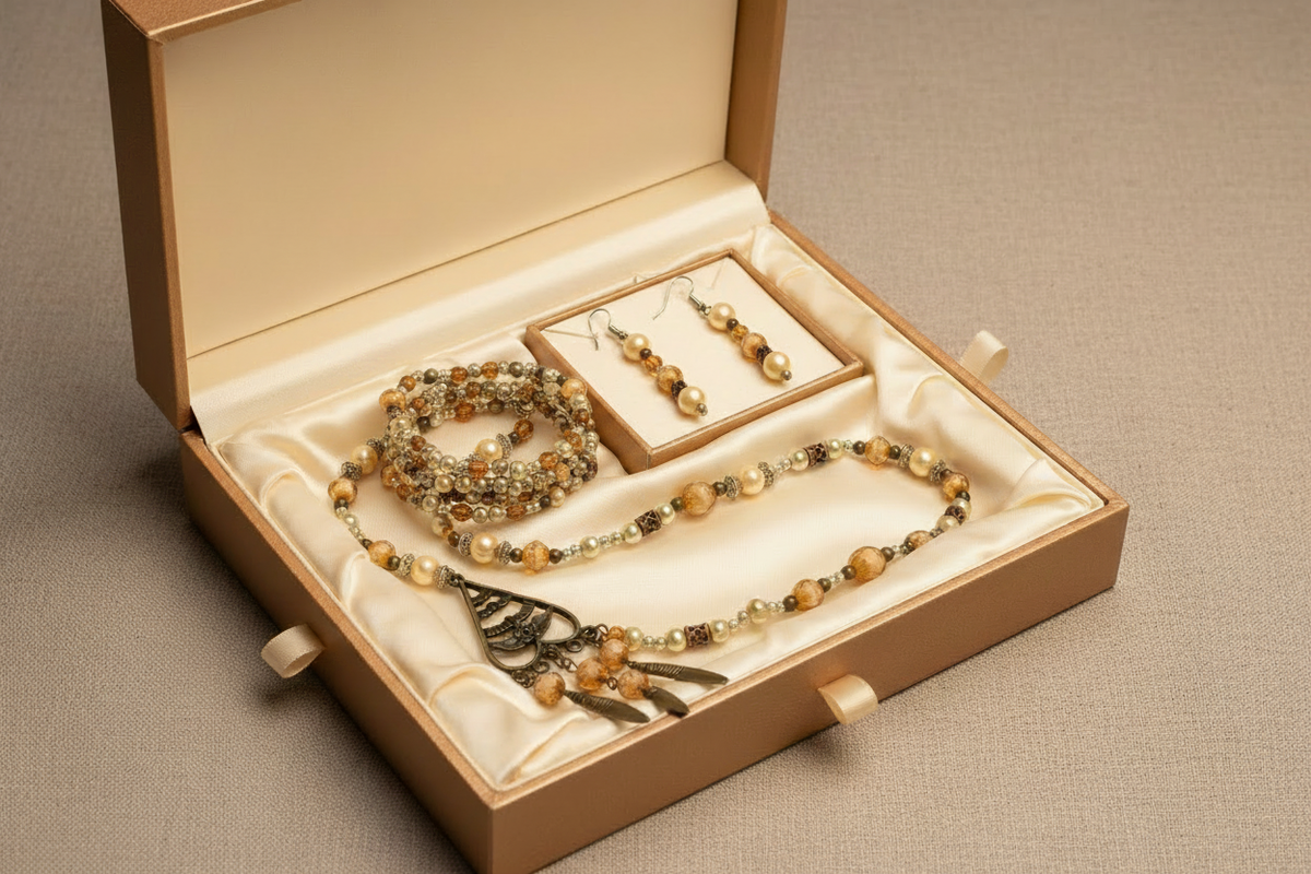 Desert Heirloom jewelry set gift box with necklace, bracelet, and earrings
